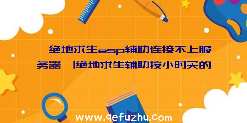 「绝地求生esp辅助连接不上服务器」|绝地求生辅助按小时买的